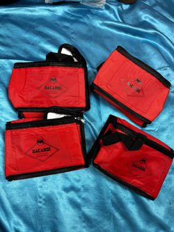 LOT LOTS BACARDI RED FOLDABLE MINI DRINK & FOOD COOLERS LUNCHBOX TRAVEL