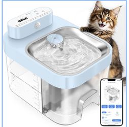 ODSD Cat Water Fountain, 3L/101oz App Monitoring Wastewater Separation Pet Water Fountain, No Filter Cotton, 5000mAh Battery & Plug-in Ultra-Quiet Wir