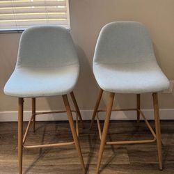 Two Turquoise Bar Stools