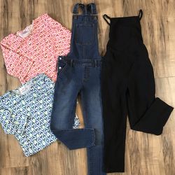 7/8 Overalls + Hanna Andersson Shirts