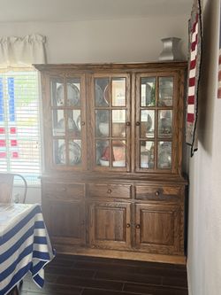 Solid wood hutch