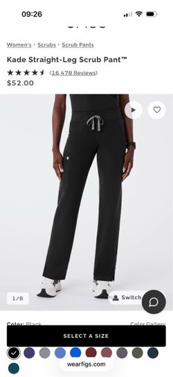 Figs kade scrub pants black
