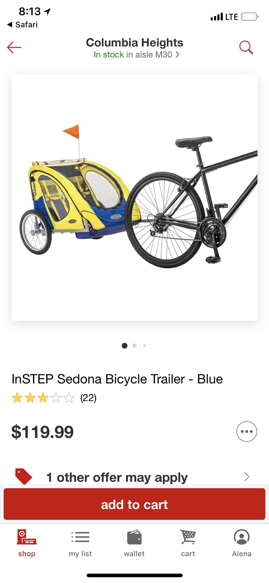 Schwinn Instep Sedona Bicycle Trailer for Sale in Falls Church VA OfferUp