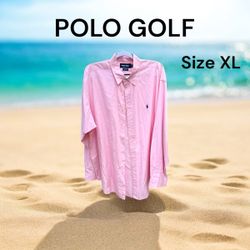 Pink Ralph Lauren Polo Golf Button-Down Shirt