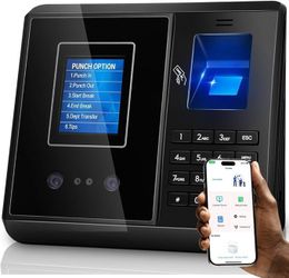 BRAND NEW Fingerprint Attendance Machine with 10 IC Card，Time Clock, App-Based,iOS/Android App No Monthly Fee  for Employees Small Business