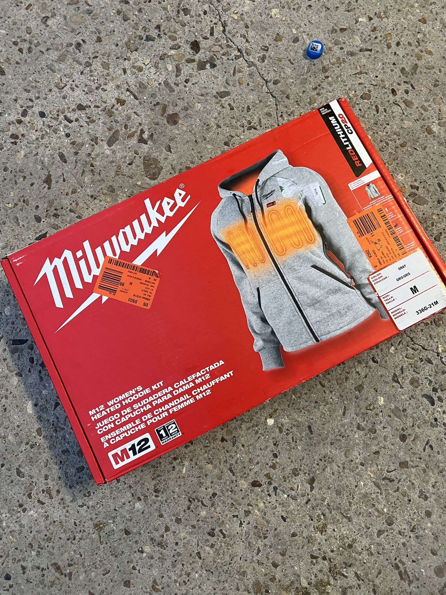 Milwaukee M12 Women Grey Heated Hoodie (SIZE M)