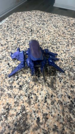 Blue plastic interlocking blocks spaceship aircraft