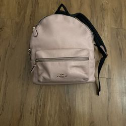 NWT Coach Charlie Blossom Pink Pebble Leather Large Backpack