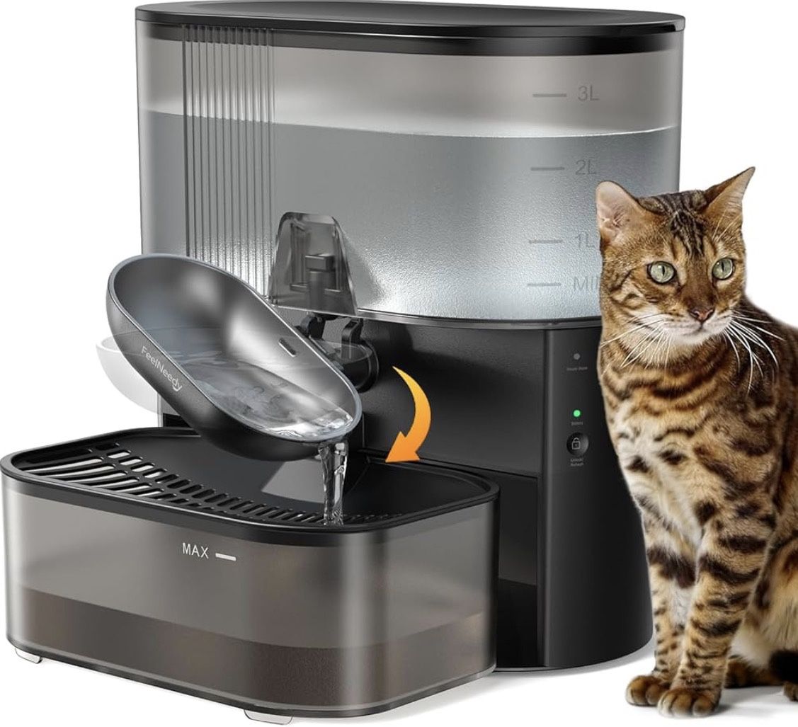 Wireless Cat Water Fountain No Filters, Wastewater Separation