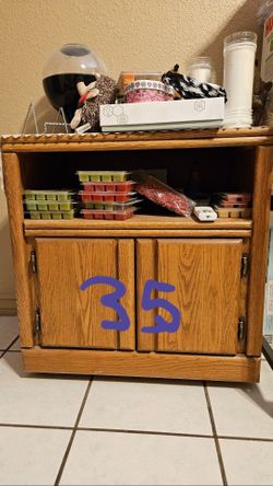 Small shelves, cabinet