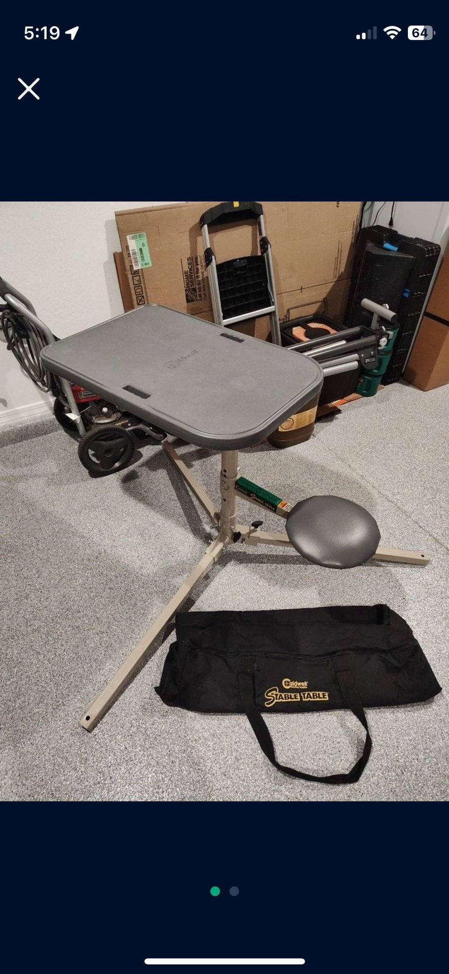 Caldwell Stable Shooting Table/Stool with Carry Bag