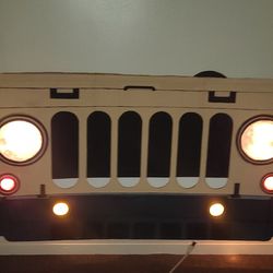 JEEP SAFARI FOR DECOR(Made of cardboard but reinforced with wood) 