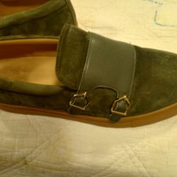 Suede & Leather Double Monk Strap Sneakers, Marc Nolan 