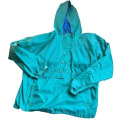 Vintage cheetah sport Hooded Pullover Windbreaker Jacket Size L