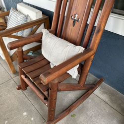 Honey Wood Rocking Arm Chair- OBO 