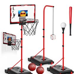 Basketball Hoop for Kids, 4 in 1 Basketball Hoop