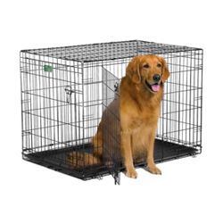 Double Door Folding Dog Crate, 42" L X 28" W X 30" H