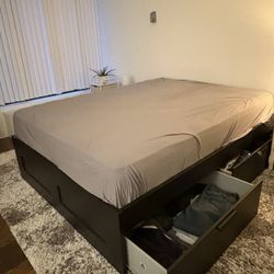 Queen Bed Frame With Drawers 