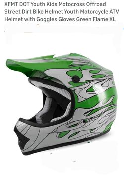 XFMT DOT Youth Kids Dirt Bike Helmet Full Face Motocross Helmets for Off-Road ATV Street Bike Four Wheeler Motorcycle