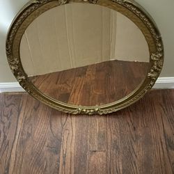 Vintage Ornate Round Wall Mirror 