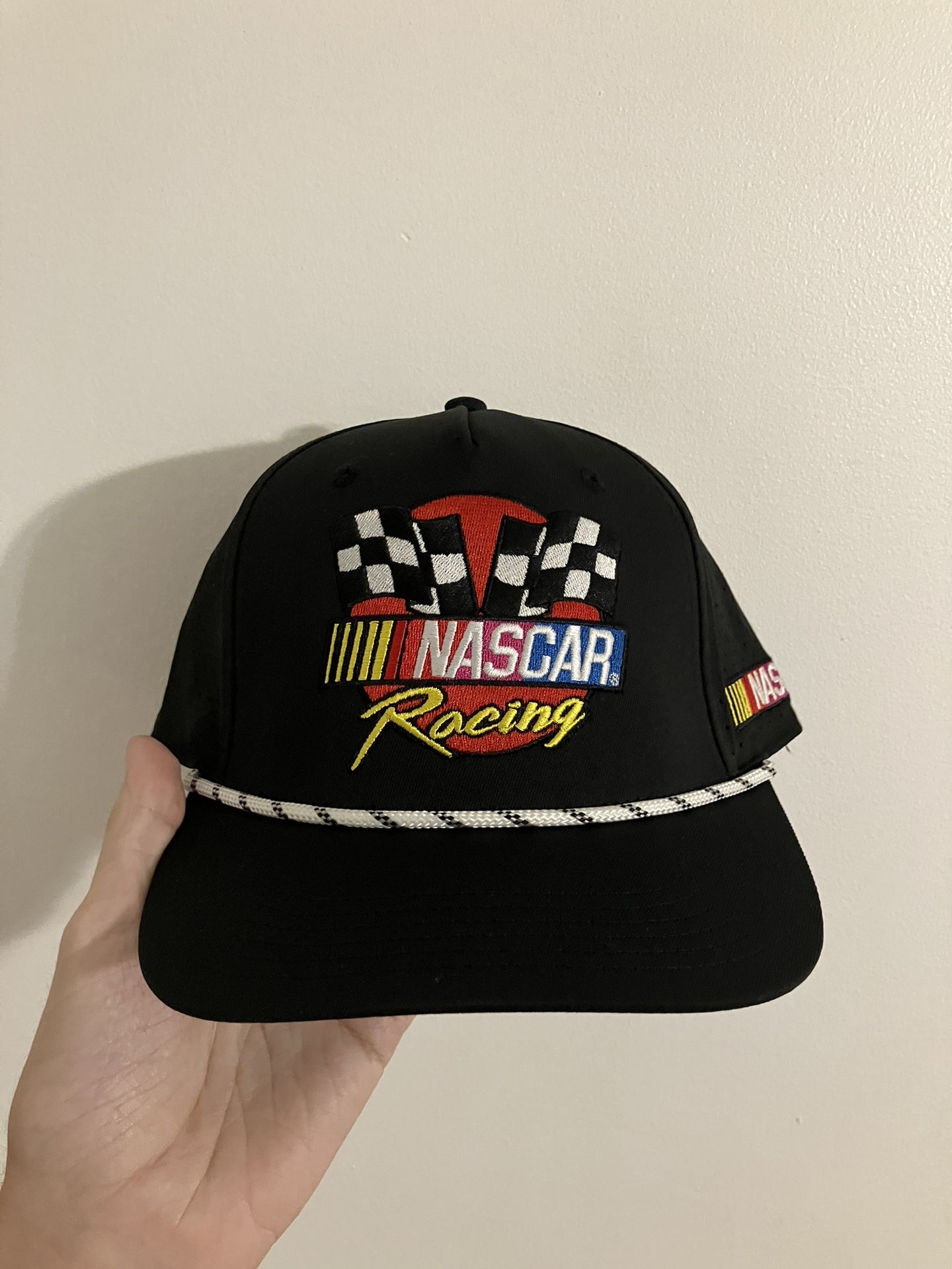 NASCAR Racing Retro Rope Snapback Black Cap Hat Playoffs