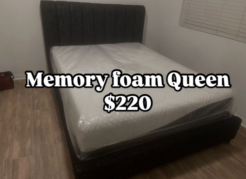 ⭐️Memory foam mattress⭐️ 💫12” inches  ✨All sizes available  🟢Queen $220 🔵Full $200 🟣Twin$190 🔴King$320 🟠Cal king$320 🚛we have delivery service 