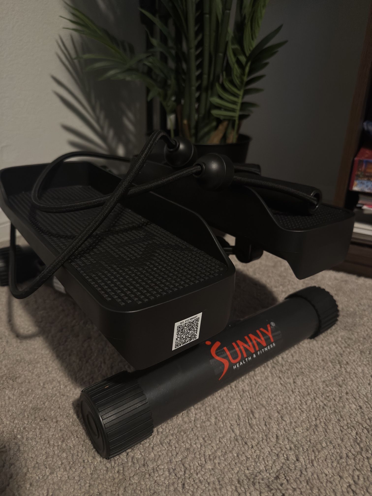 Sunny Health & Fitness Mini Stepper for Exercise at Home, Stair Step Workout Machine with Resistance Band Free SunnyFit App Connection
