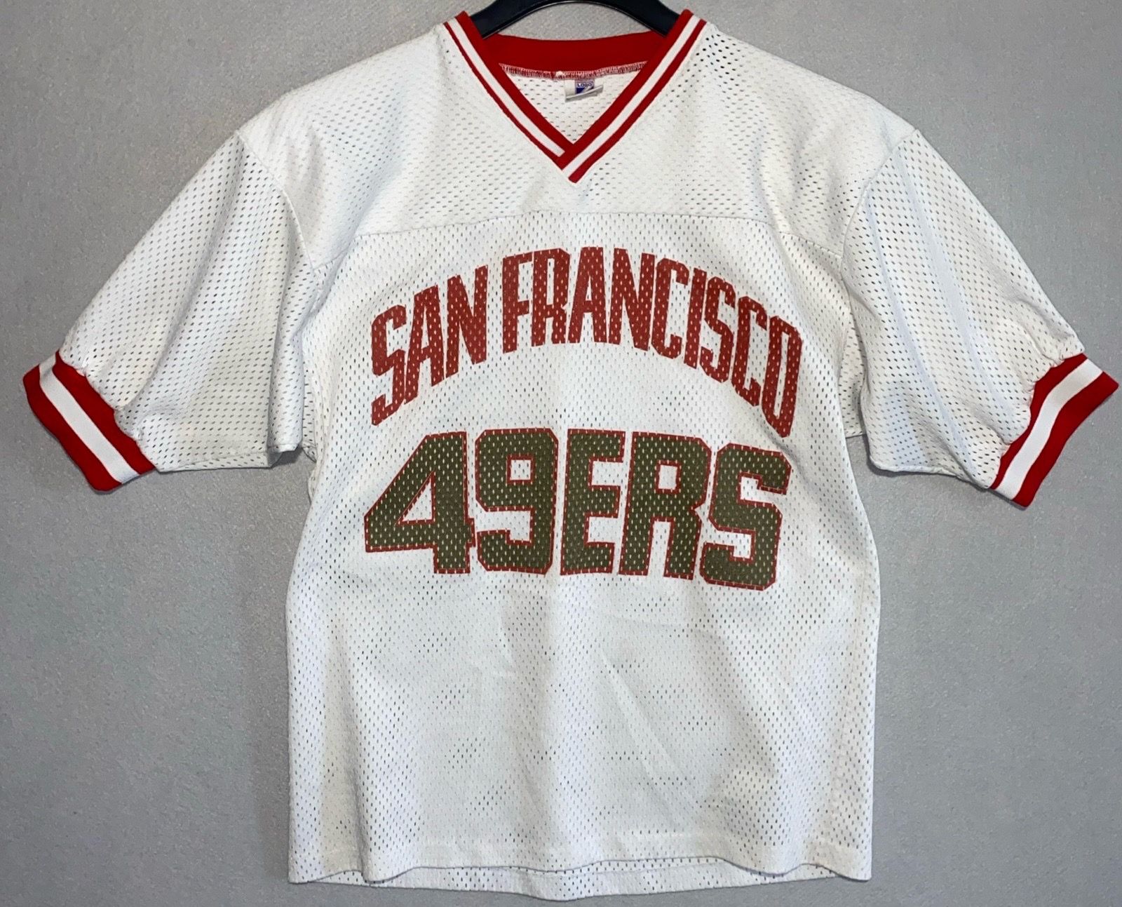VTG San Francisco 49ers Jersey Retro Large White USA NFL Logo7