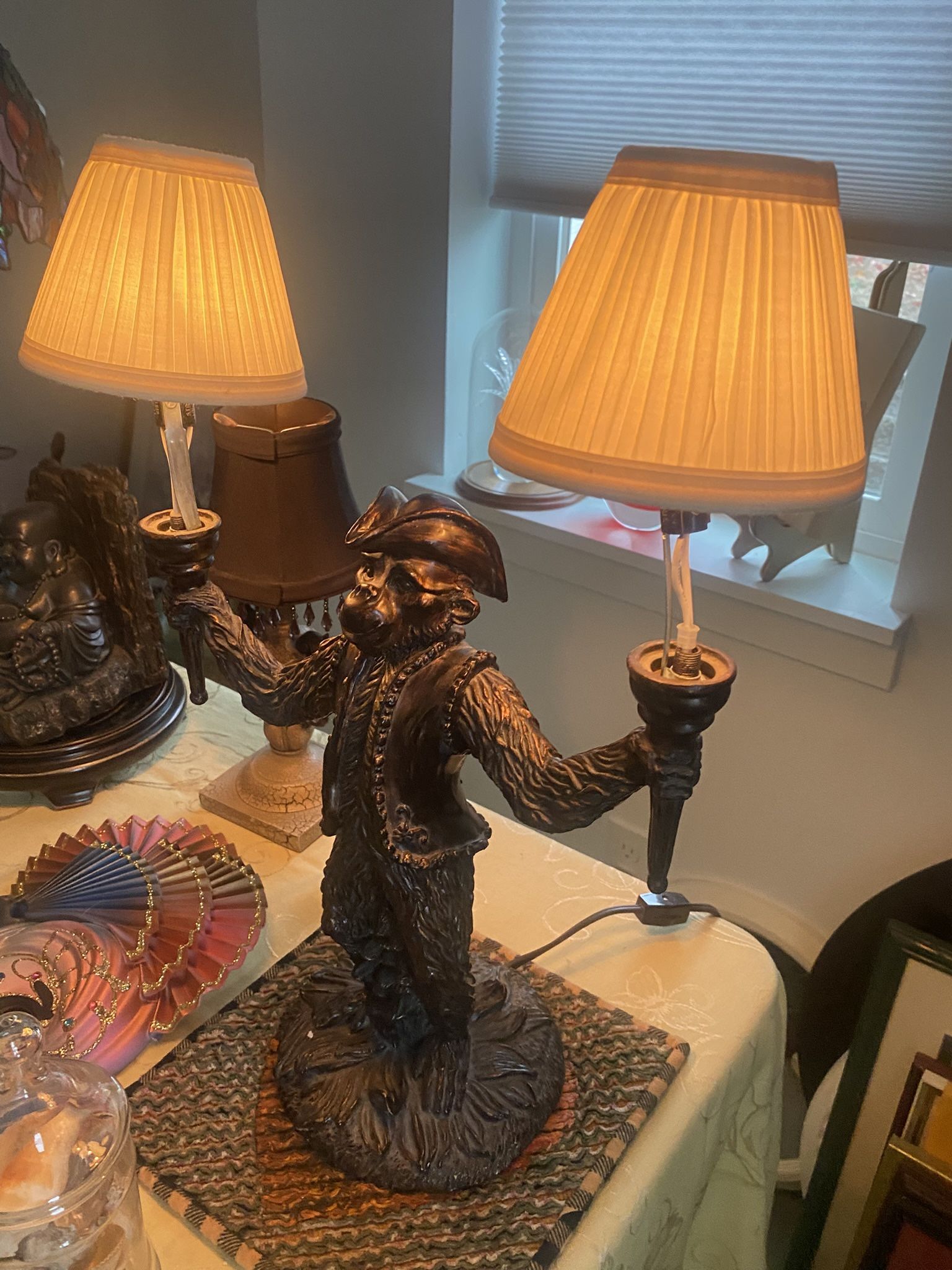 Colonial Monkey Lamp Antique
