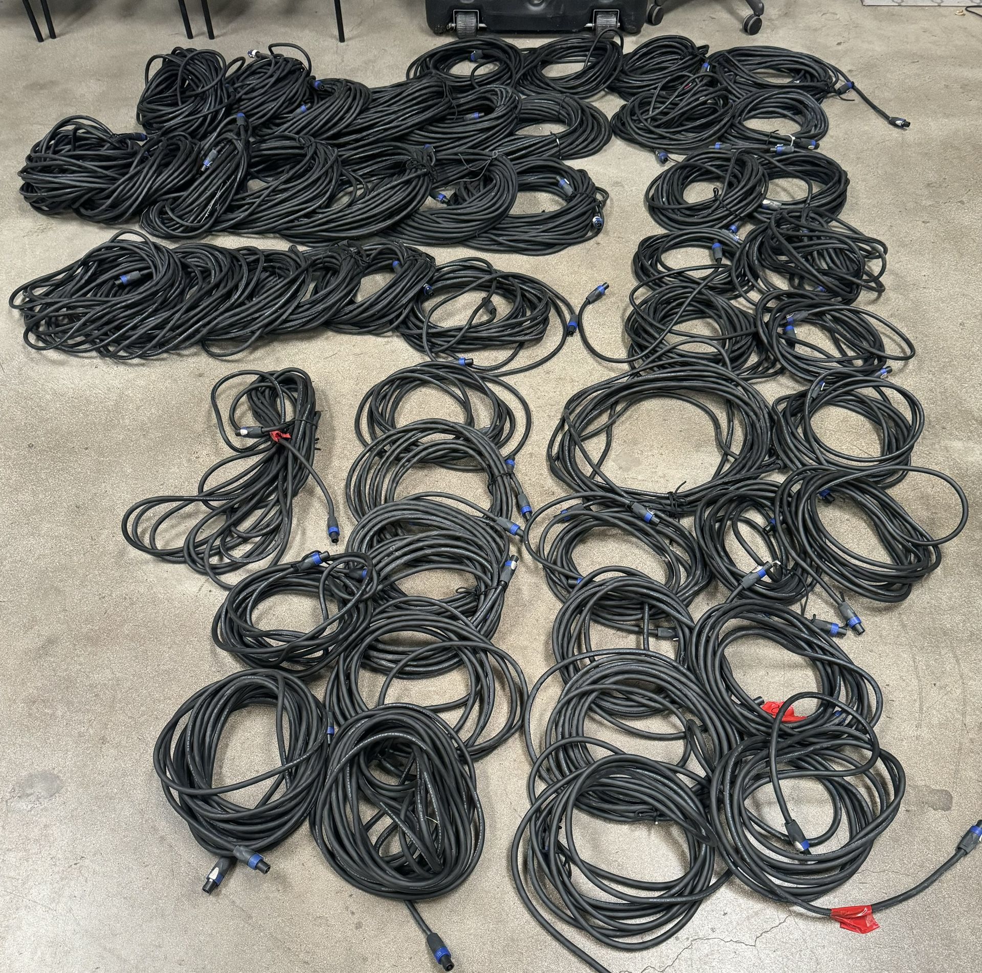 Huge Lot Of Whirlwind 4 Conductor 12 Gauge NL4 Speakon to NL4 Speakon Speaker Cable