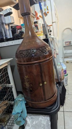 Solid wood wine bottle cabinet