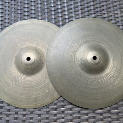 Vintage 1960s Stamp Zildjian Avedis 12" Hi Hat Cymbals