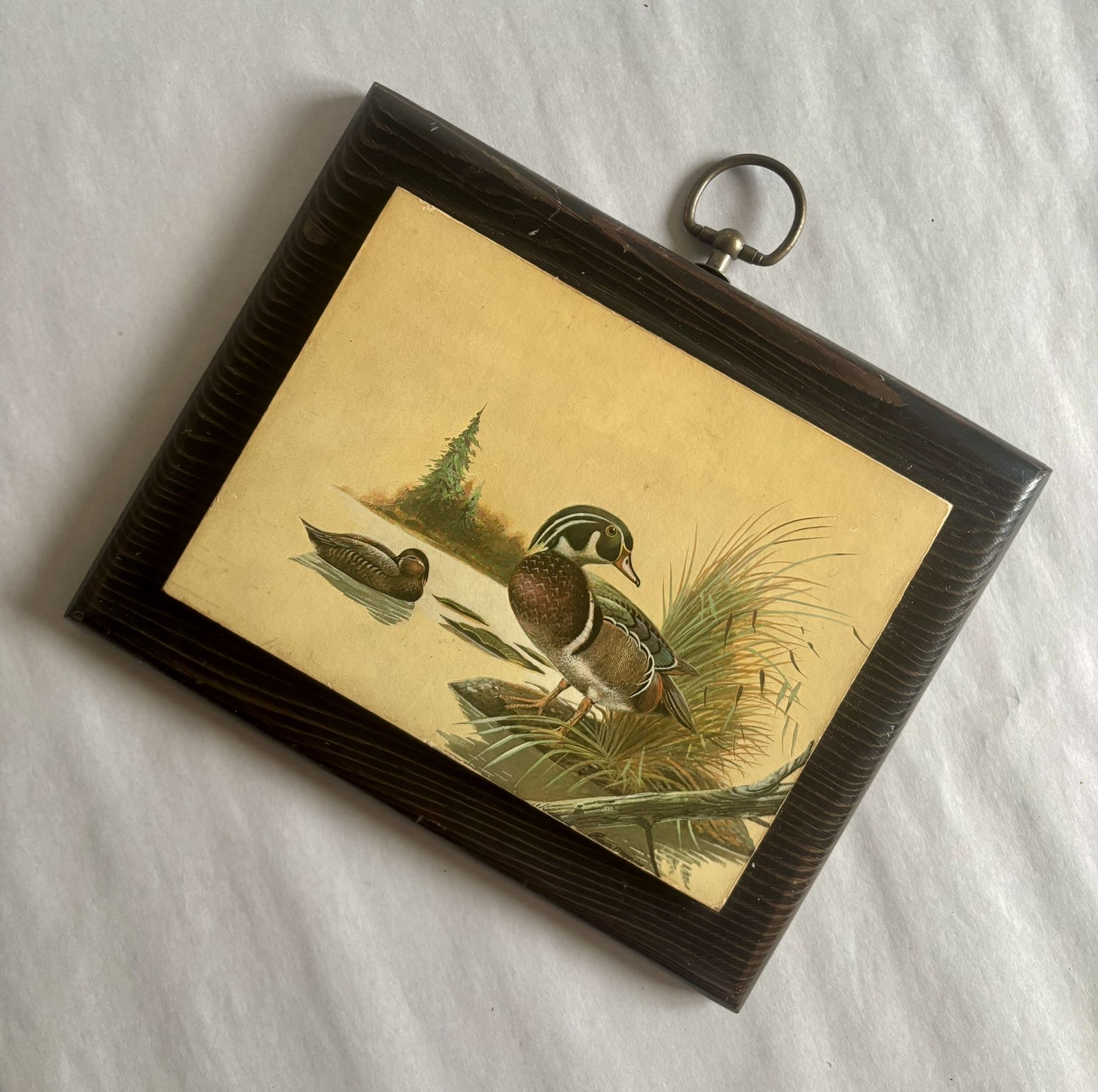 Vintage Wall Hangable Wood Duck Plaque