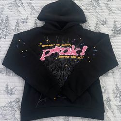 SP5DER P*NK BLACK HOODIE 🖤💛