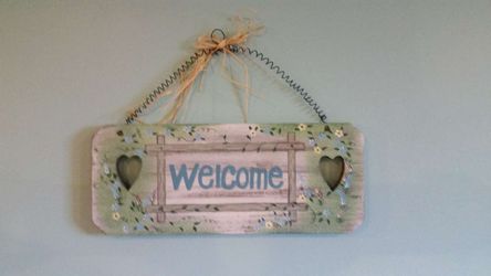 Wooden Welcome Sign - Wall Or Door