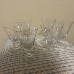 6 Crystal Glasses From 1954. 