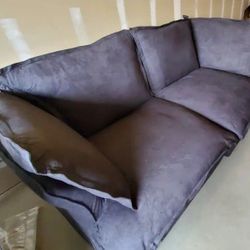 New! Cloud Loveseat Sofa + BIG Cloud Chair (Black) Delivery Available 🚚 Shoot your BEST offer!