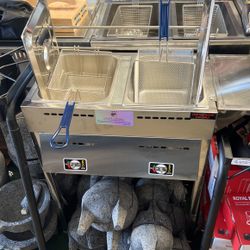 Stainless Deep Fryer With 2 Bskets Nuevo Fridora De 2 Cansatas Para Gas Propano