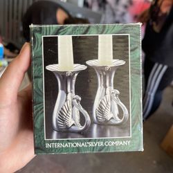 Silver Candle Holders 