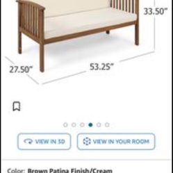 Wooden Loveseat Bench 