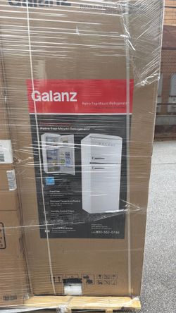 Galanz 24 in. 10 cu. ft. Retro Top Freezer Refrigerator, Milkshake White, Frost Free, ENERGY STAR