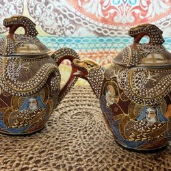 Vintage Japanese Kutani Moriage Dragon ware