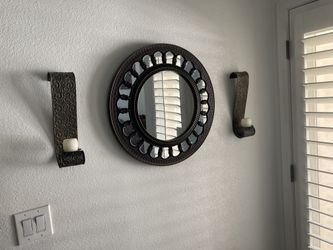 Decorative Mirror and Candle Holder set