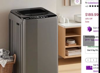 15.6 Lbs Automatic Washing Machine With LED Display XQB201A-GOLD6-D