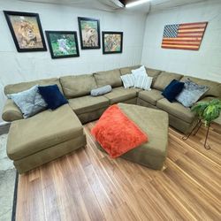Light Brown With Ottoman Storage 