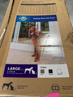 PetSafe 96” Sliding Glass Pet Door Large Tall White - New