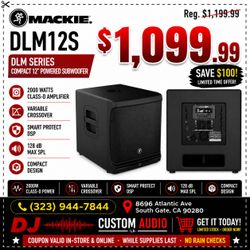 Mackie DLM Compact 12" Powered Subwoofer 2000 Watt DSP Bass System DLM12S 🚨 Payment Options Available 🚨 No Credit Needed 🚨