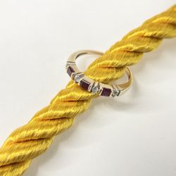 10k Lab Created Ruby With Diamond Ring Size 7 