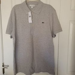 XL Gray Slim Fit Lacoste Polo.
