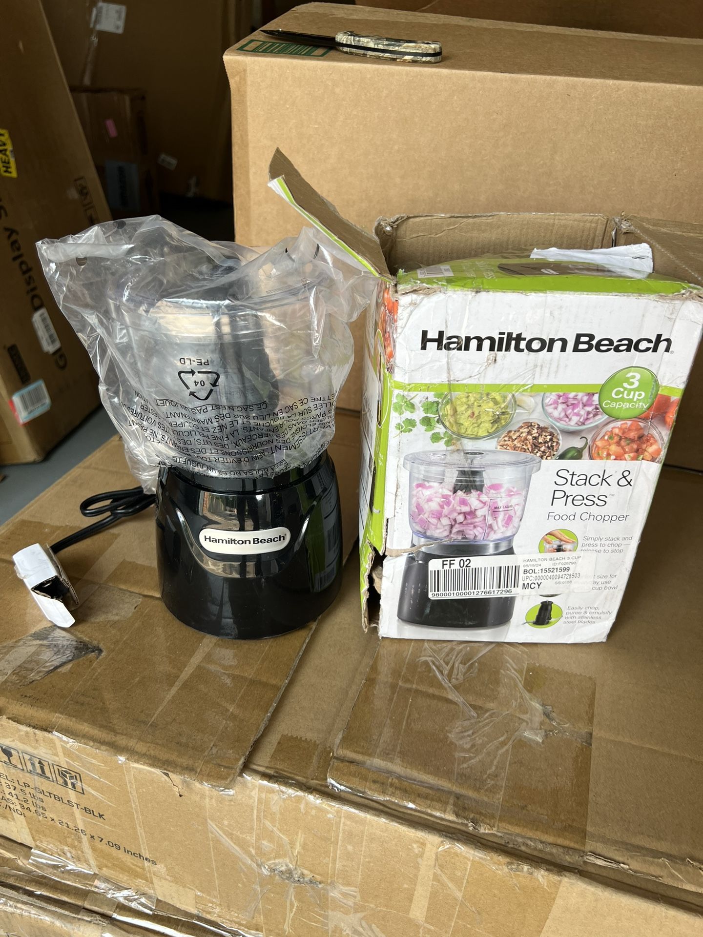 Hamilton Beach Electric Vegetable Chopper & Mini Food Processor, 3-Cup, 350 Watts, for Dicing, Mincing, and Puree, Black (72850) - BRAND NEW BOX